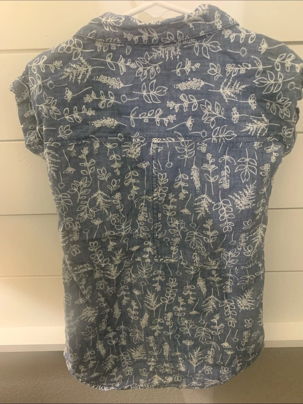 Old Navy Blue Floral-Print Polo Tunic Top or dress